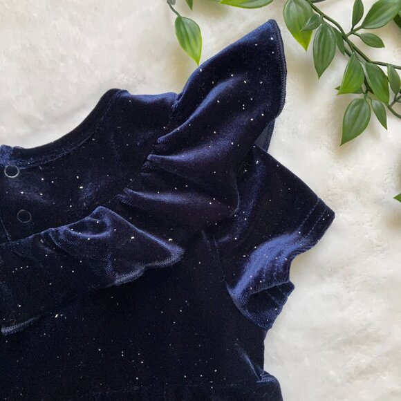 George Baby Toddler Velvet 1-Piece Romper 12-18M | Navy Sparkle Special EUC - Picture 14 of 16
